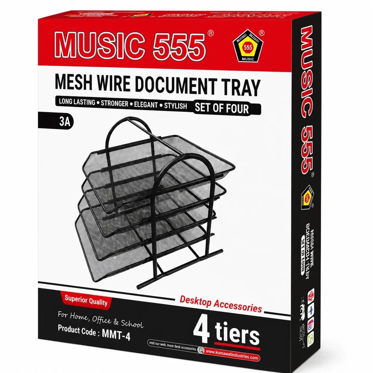 JB9 Mesh Wire - 4 Tyre Document Tray