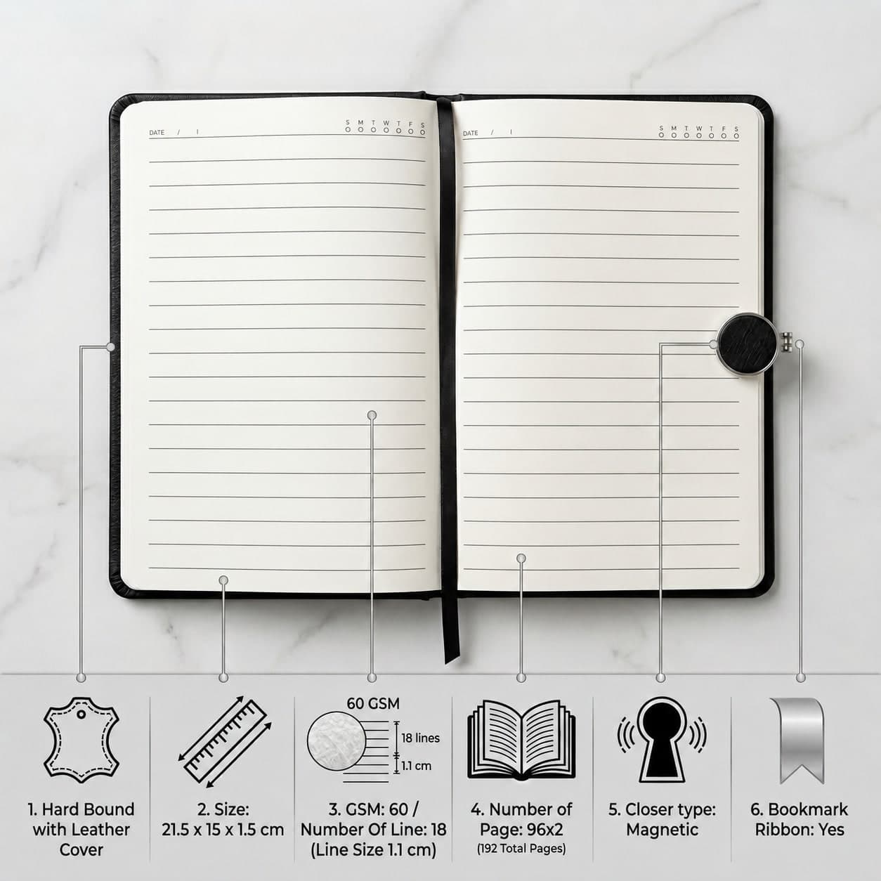 Elegant PU Leather Notebook – Perfect for Gifting or Branding preview 3