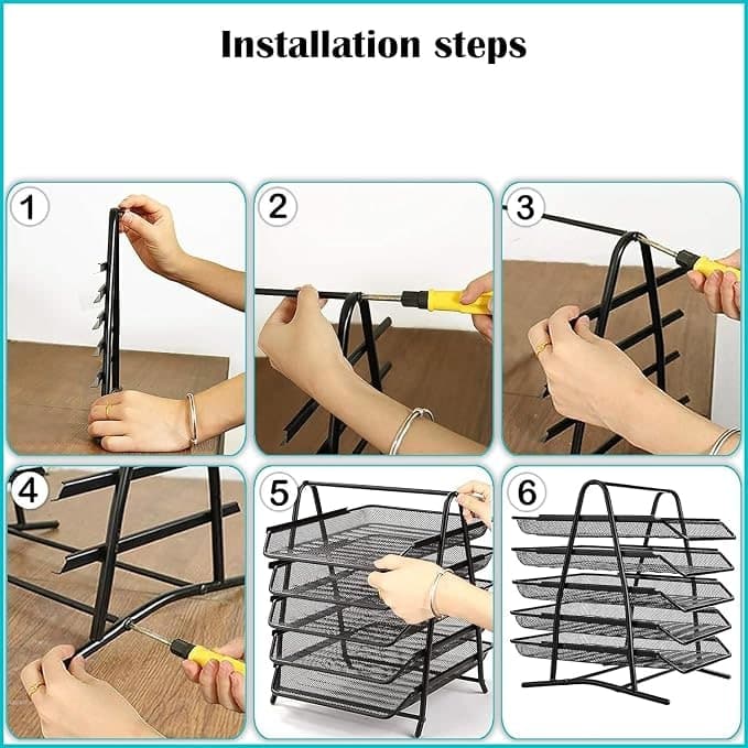 JB9 Mesh Wire - 5 Tyre Document Tray preview 4
