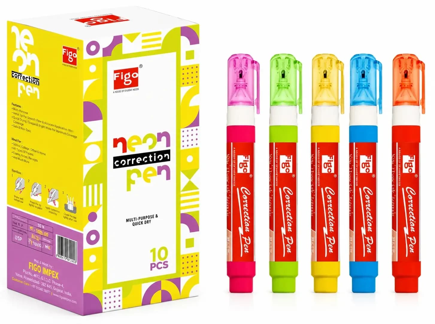 FIGO Neon Correction Pen 7ml