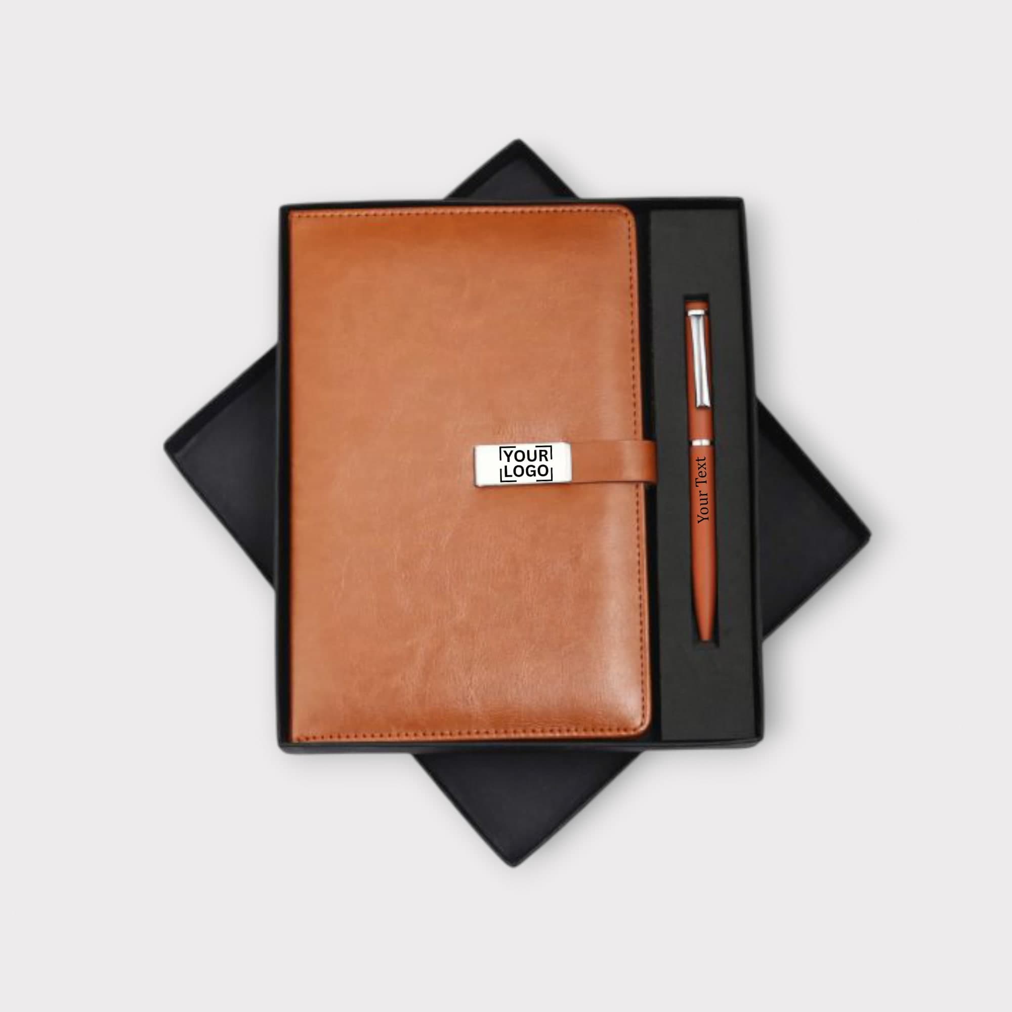 Premium Leatherette Notebook & Pen Gift Set 