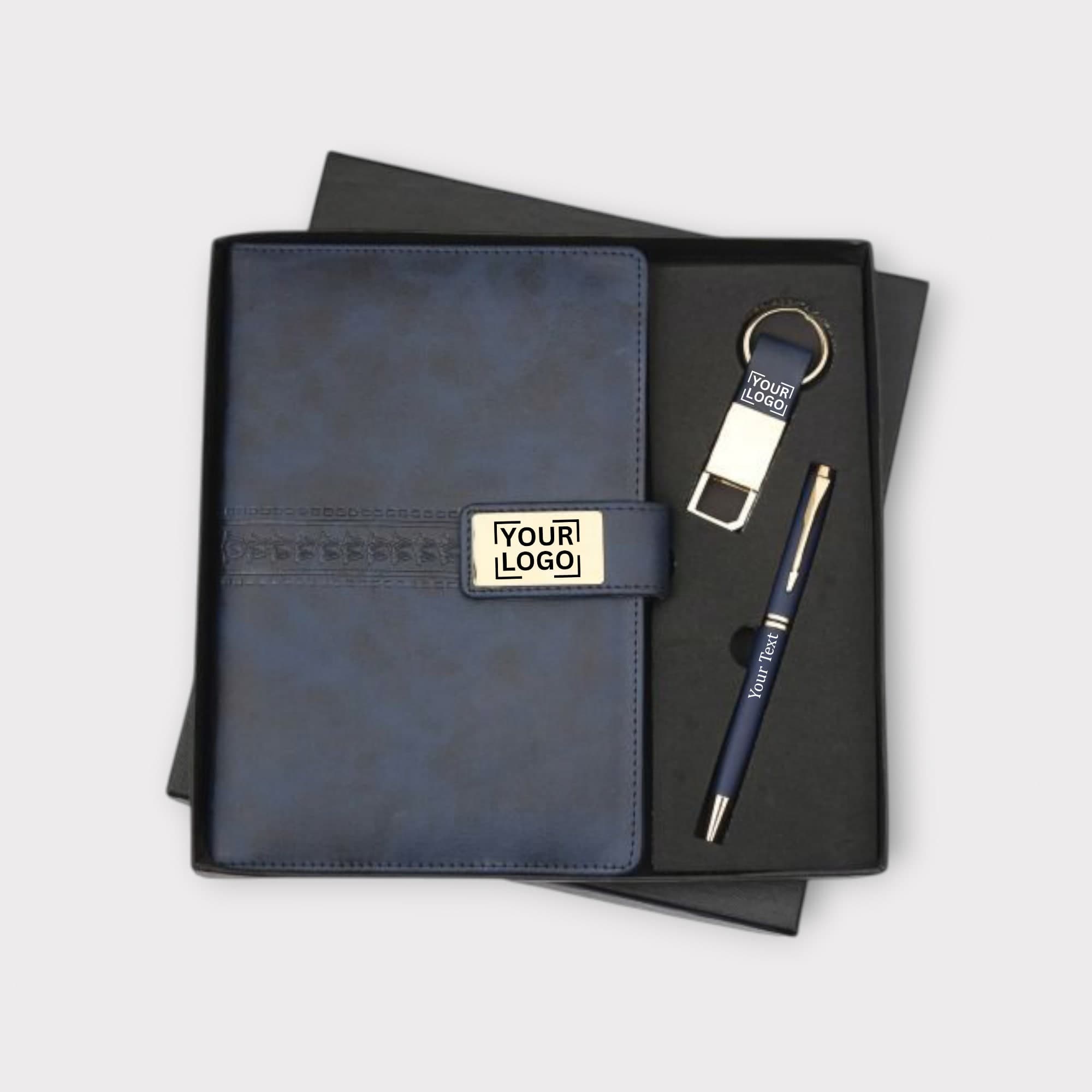 Professional Gift Set with Custom Branding: Notebook, Pen & Keychain preview 2