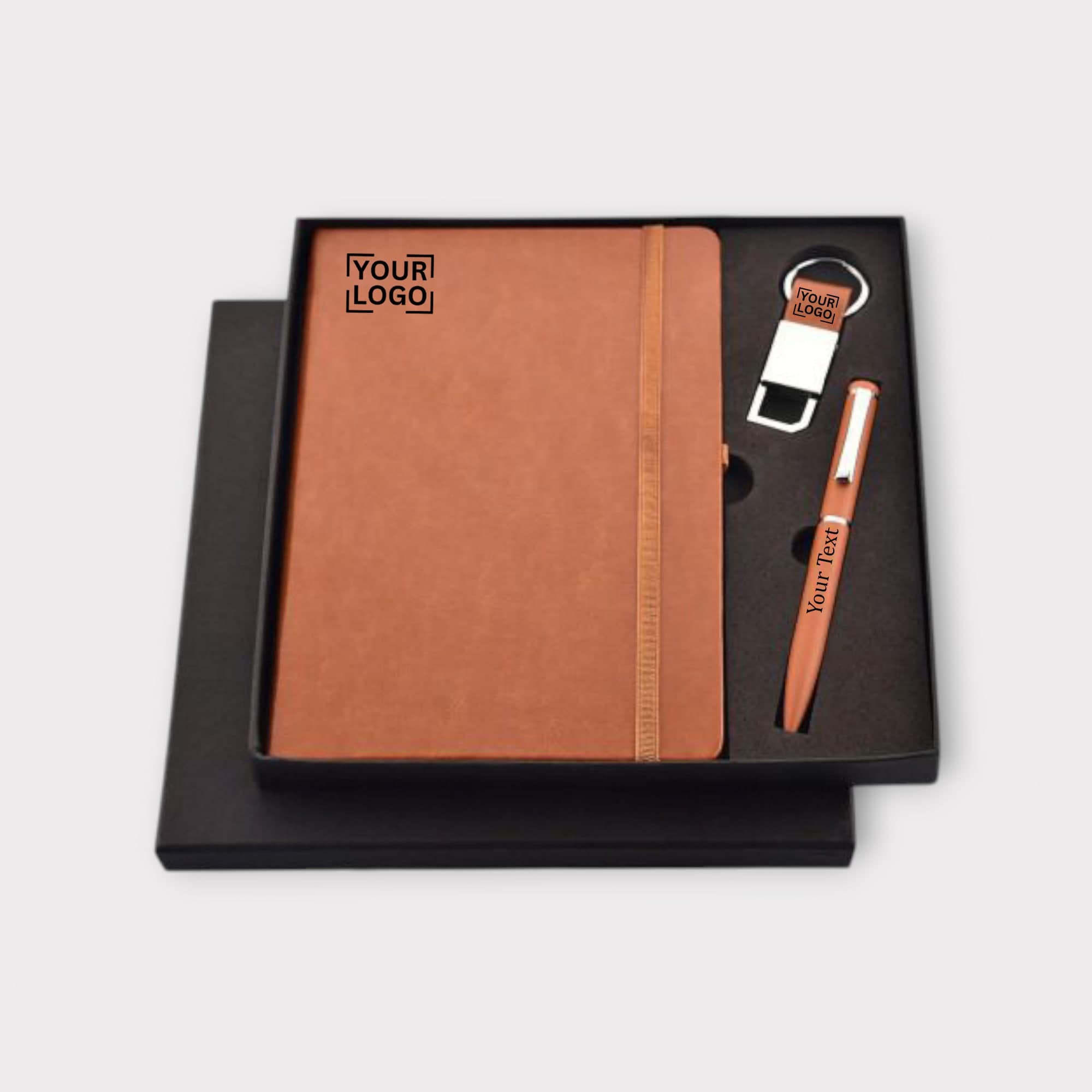 Premium Corporate Gift Set: Personalized Notebook, Pen & Keychain preview 2