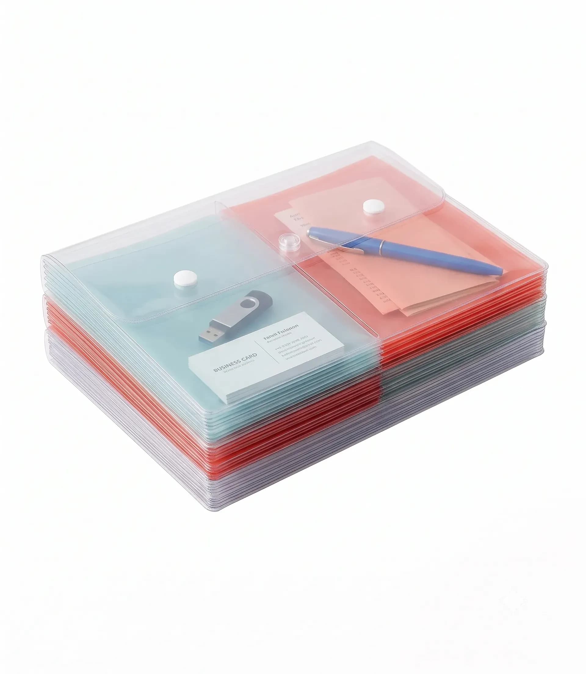JB9 Button Bag 18 Micron Clear F/C Opaque Double Pocket