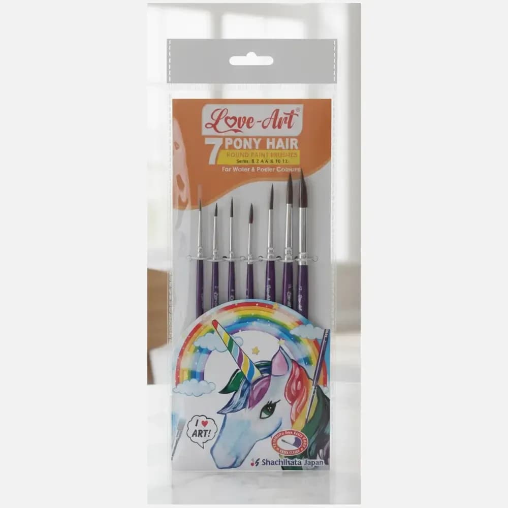 Love Art Paint Brush Pony Round (No. 0, 2, 4, 6, 8, 10 & 12)