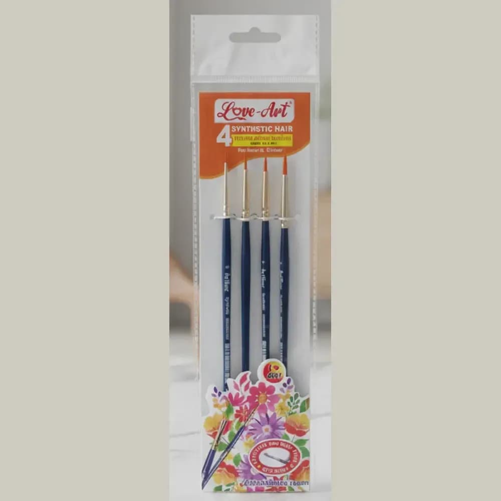 Love Art Paint Brush Synthetic Round (No. 0, 2, 4 & 6)