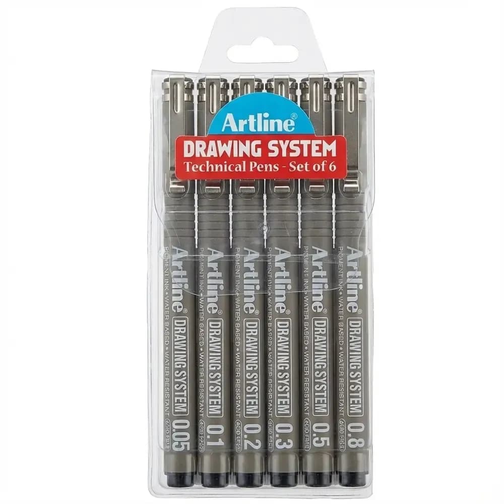 Artline Drawing System Pen Assorted (Pack of 6)