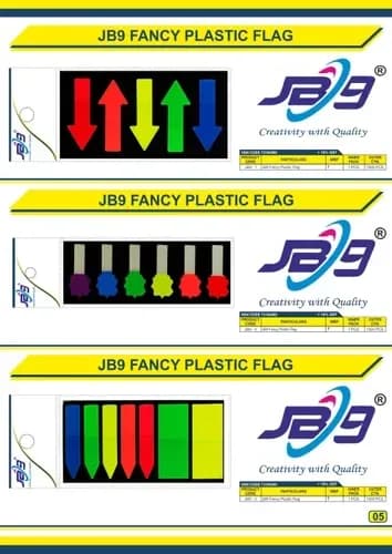 JB9 Fancy Plastic Flag - Style 7 - 8 - 9