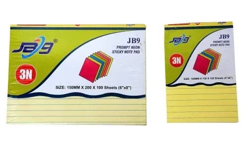 JB9 6x8 Yellow Sticky Note Pad