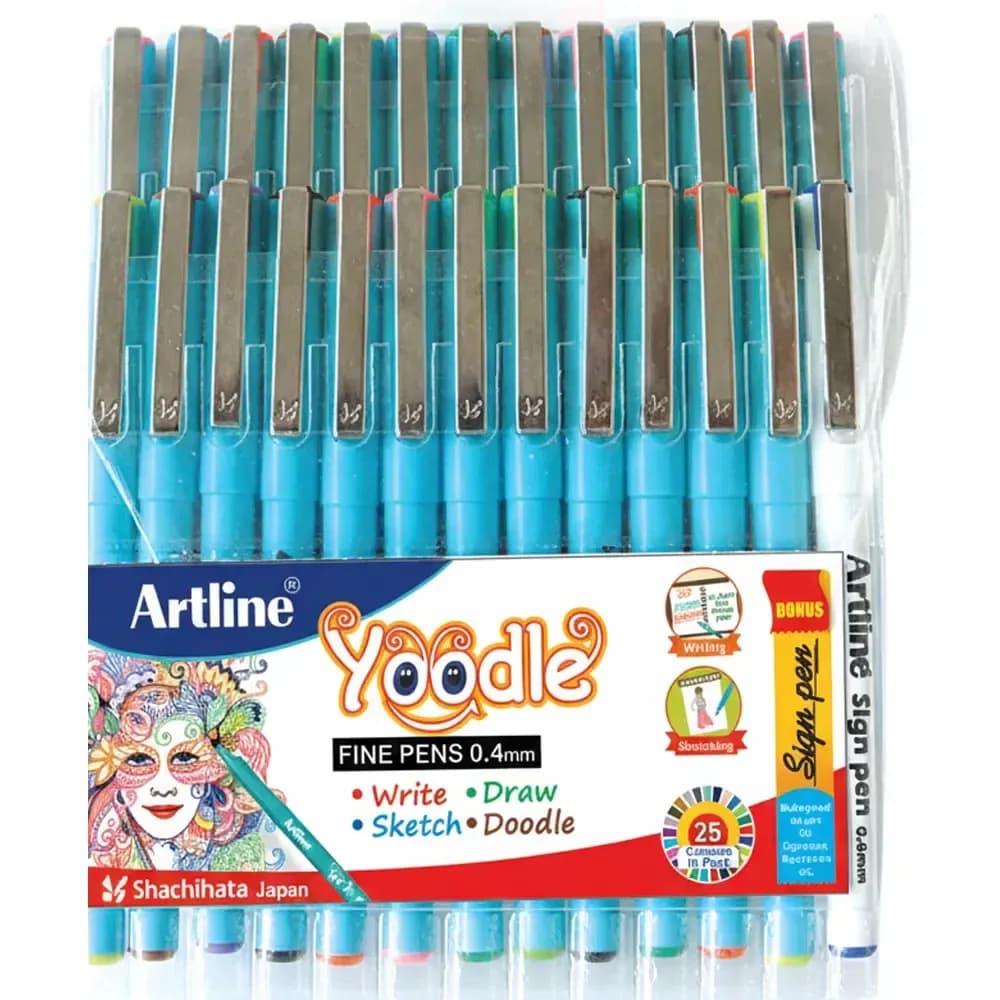 Artline Yoodle Fine Pen Assorted Pack Of 25