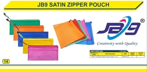 JB9 B5 Satin Zipper Pouch