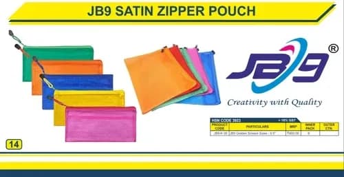 JB9 A4 Satin Zipper Pouch